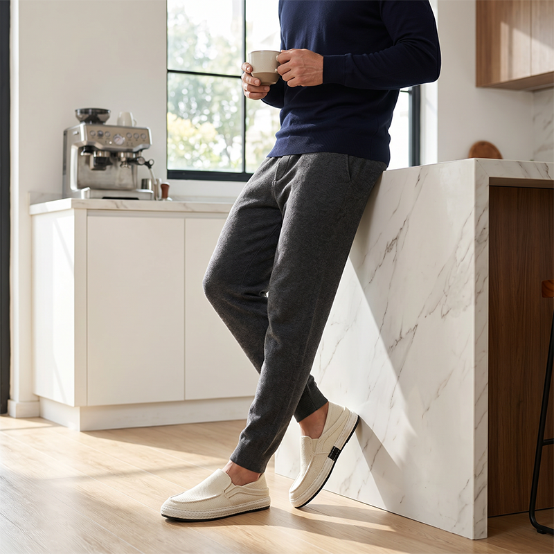 Herren Slip-on Canvas Schuhe in Freizeitstil, Draufsicht als Paar