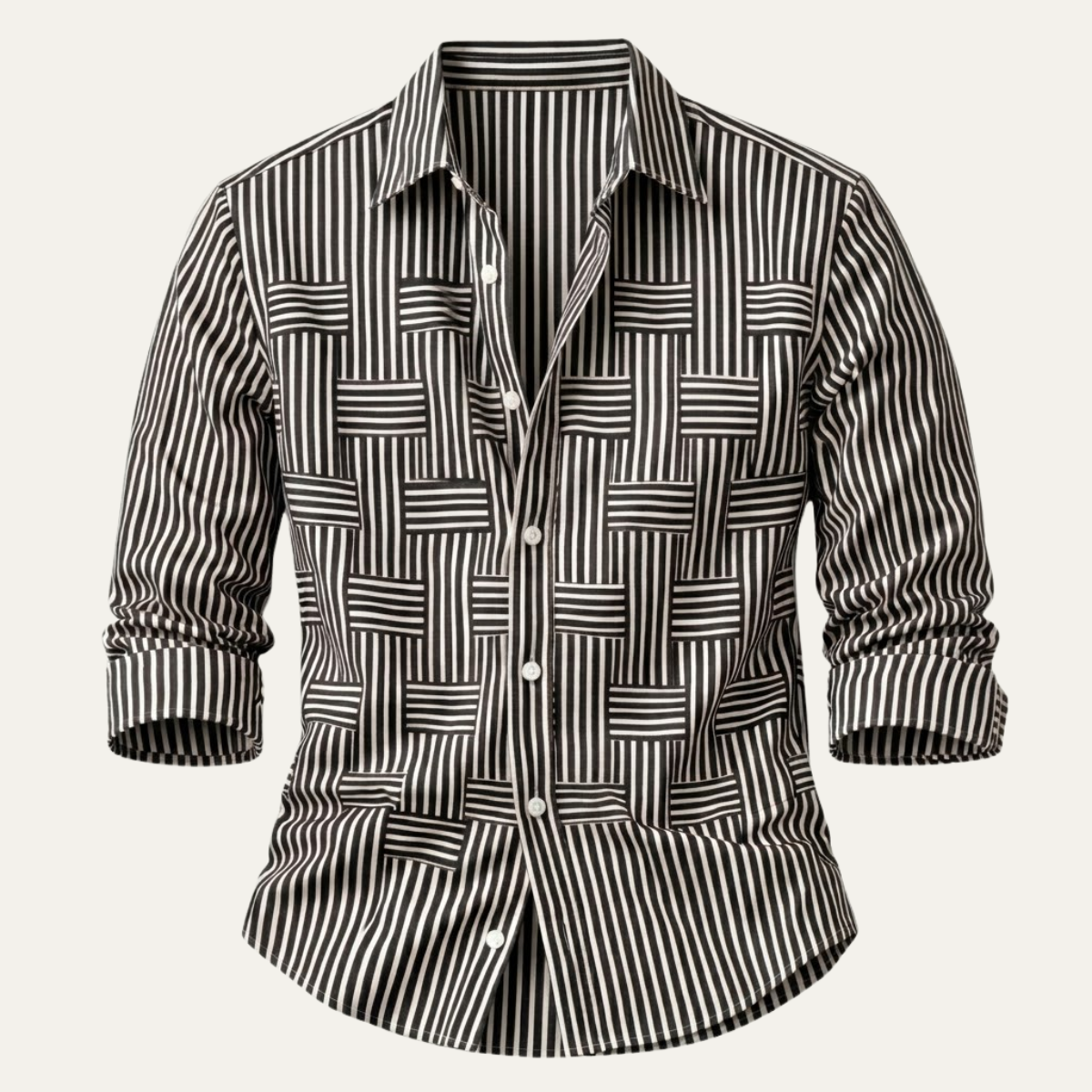 Gestreiftes Herrenhemd locker gestylt für Smart-Casual-Looks