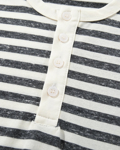 Herren Henley T-Shirt mit Streifen in entspannter Freizeit-Optik