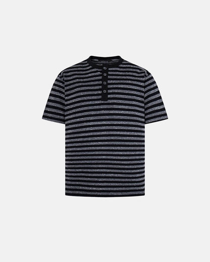 Herren Henley T Shirt Mit Streifen In Relaxed Fit