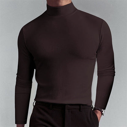 Langer Ärmel und sauberer Abschluss des Rollkragenshirts im Detail