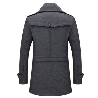 Classic wool jacket with ribbed collar insert