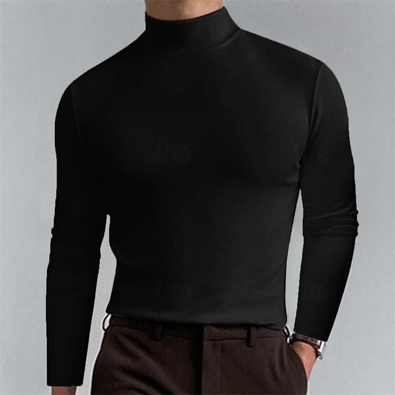 Klassisches Rollkragenshirt Mit Schlanker Passform