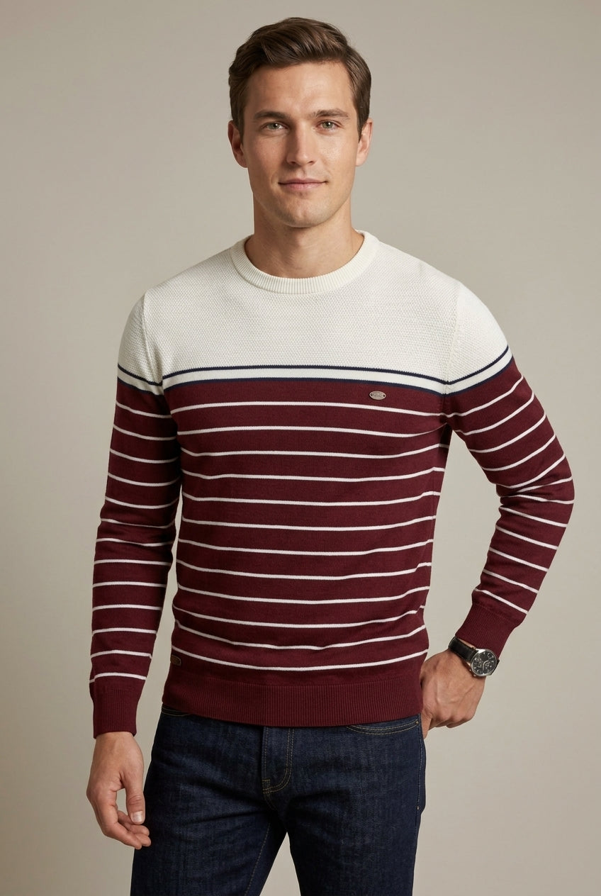 Herrenpullover mit Streifenmuster für lässige Alltagsoutfits