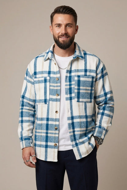 Herren Overshirt Im Karomuster Relaxed Fit