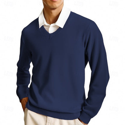 Herren Pullover Mit V Ausschnitt Aus Feinstrick