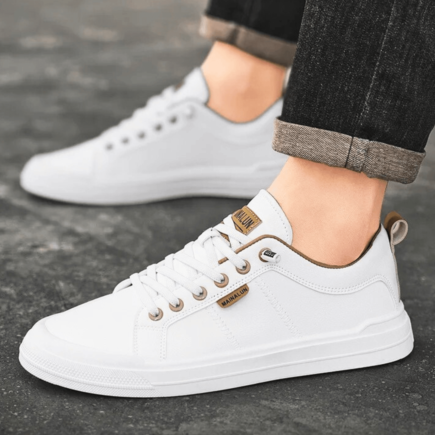 Ledersneaker aus Leder in Rückansicht