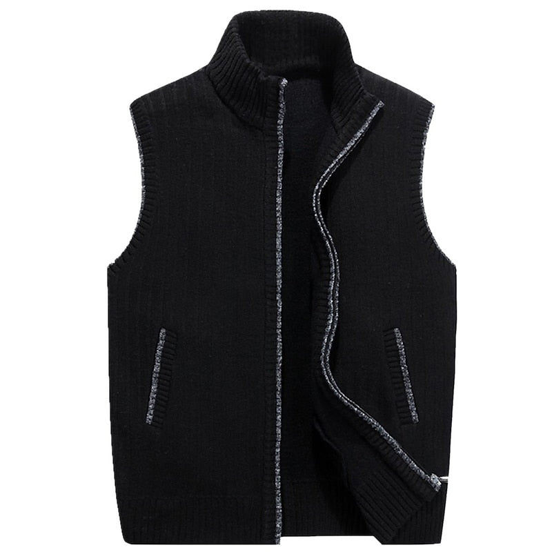 Men's Knit Vest With Stand-Up Collar