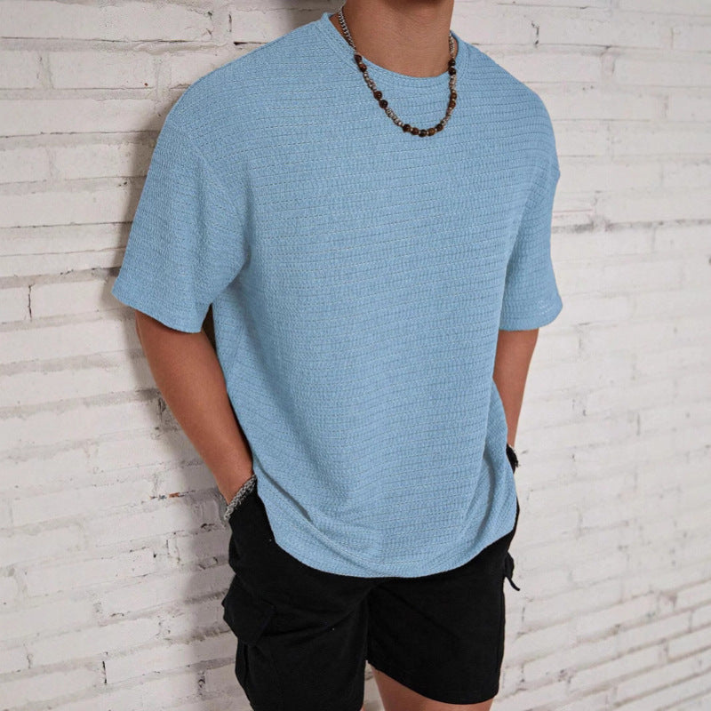 Herren Waffelhemd mit Relaxed Fit am Model getragen