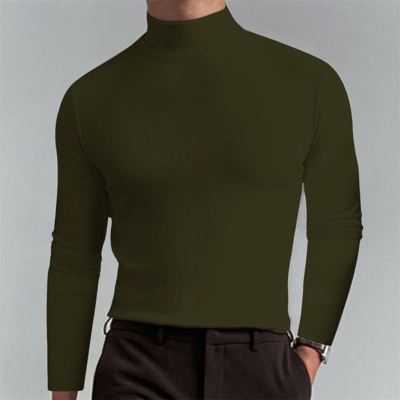 Klassisches Rollkragenshirt Mit Schlanker Passform
