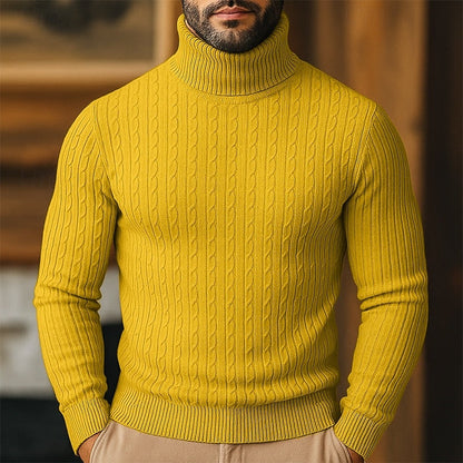 Seitliche Ansicht des Herrenpullover-Schnitts mit Zopfstrick